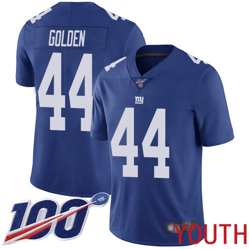 Youth New York Giants #44 Markus Golden Royal Blue Team Color Vapor Untouchable Limited Player 100th Season Football NFL Jersey
